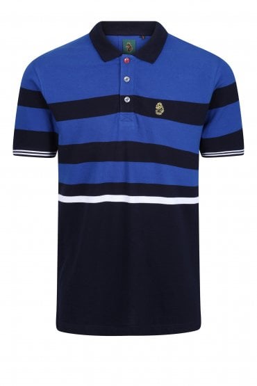 New Mead Striped Polo Shirt | Very Dark Navy