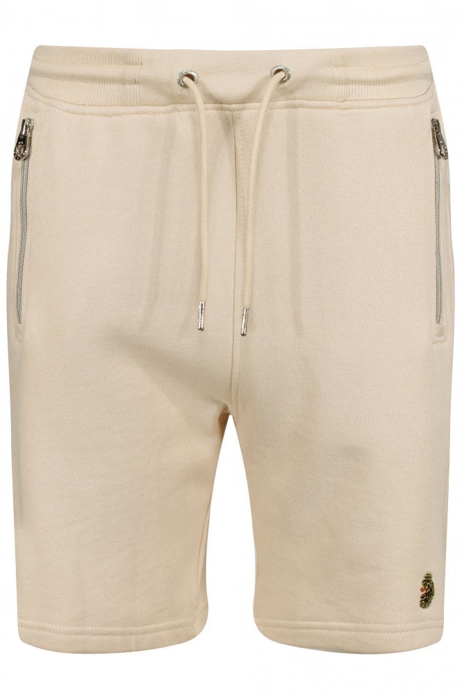 LUKE SPORT Retriever Sport Raised Text Shorts | Ecru