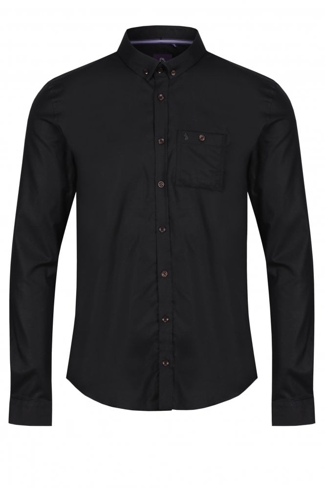 LUKE SPORT Shirt Happens Long Sleeve Pocket Shirt | Jet Black