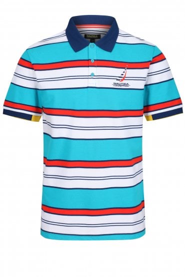 Afterdeck Striped Polo Shirt | Blue