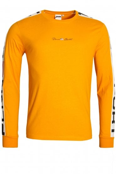 Panelled Long Sleeve Crew Neck T-Shirt | Yellow
