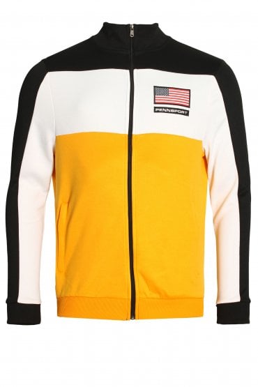 Block Panel Funnel Neck Track Jacket | Yellow