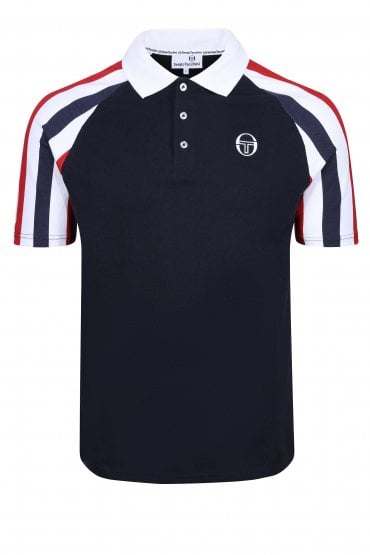 Blow Polo Shirt | Night Sky/White/Tango Red