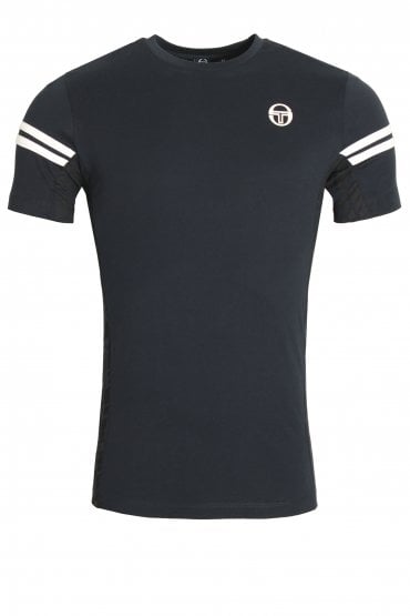 Celiot Crew Neck T-Shirt | Navy/White