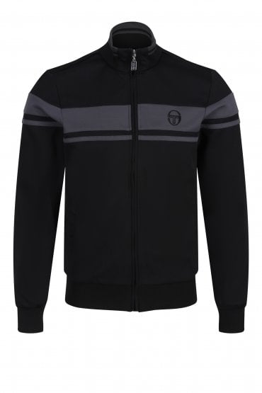 Damarindo Funnel Neck Track Top | Black/Ebony