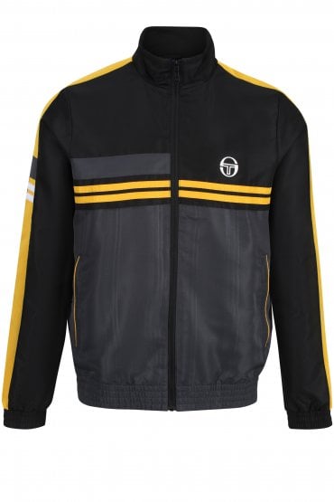 Decha Funnel Neck Track Top | Ebony/Saffron Yellow