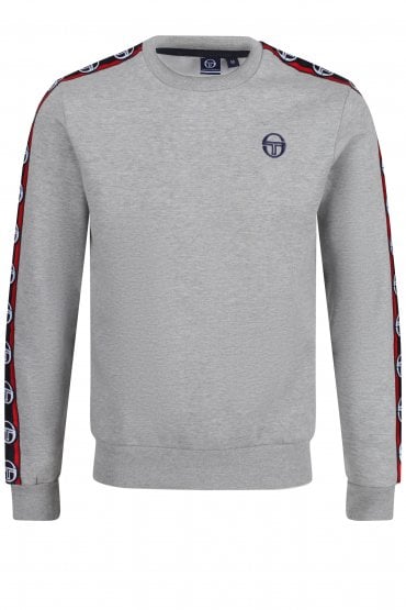 Delaco Crew Neck Sweat Shirt | GreyMel/Navy