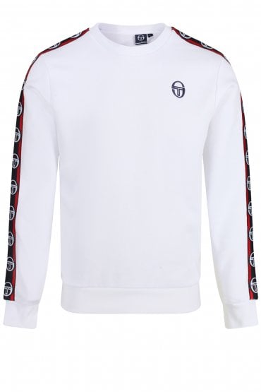 Delaco Crew Neck Sweat Shirt | White/Navy