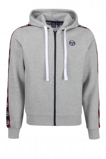 Dennet Zip Through Hoodie | Grey Mel/Navy