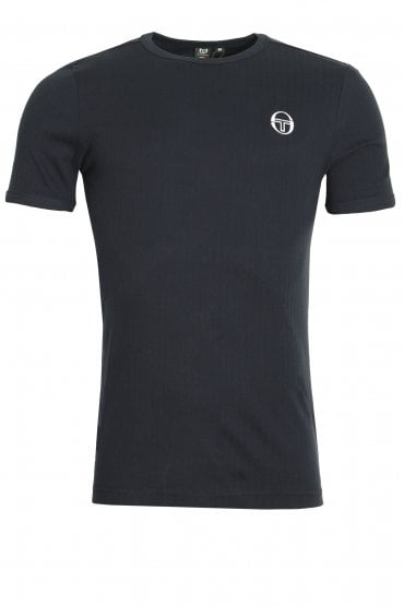 Drop Crew Neck T-Shirt | Navy/White