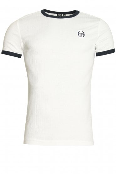 Drop Crew Neck T-Shirt | White/Navy