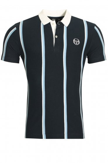 Enforcer Striped Polo Shirt | Navy/White