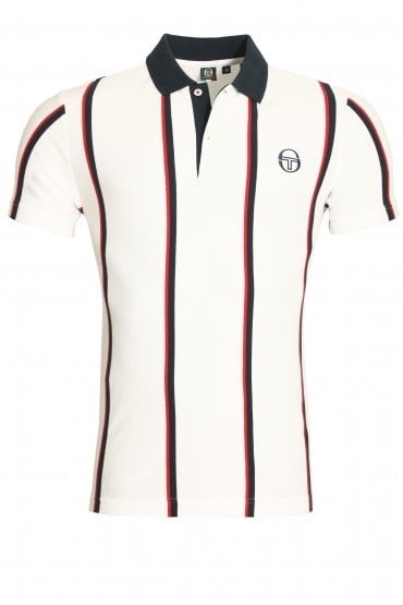 Enforcer Striped Polo Shirt | White/Navy