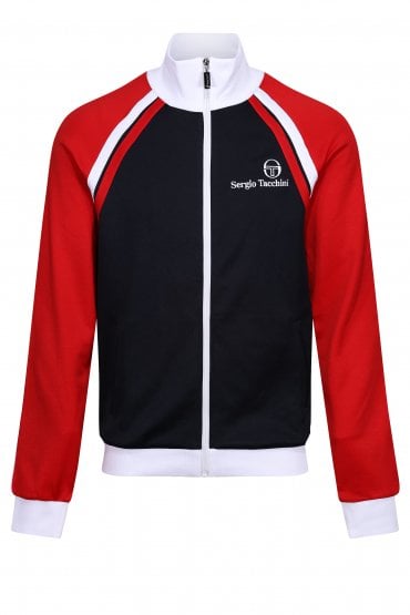 Ghibli Zip Through Mens Track Top | Navy/Tango Red/White