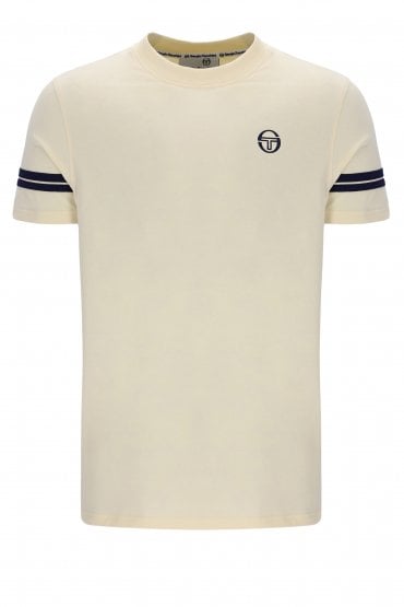 Grello Crew Neck Mens T-Shirt | Sandshell/Maritime Blue