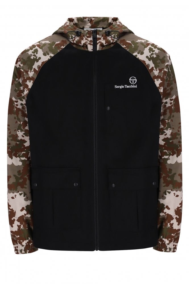 SERGIO TACCHINI MANCINI CAMO HOODED JACKET | BLACK/CAMO