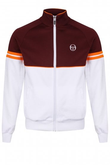 Orion Funnel Neck Track Top Archivio | White/Bordeaux
