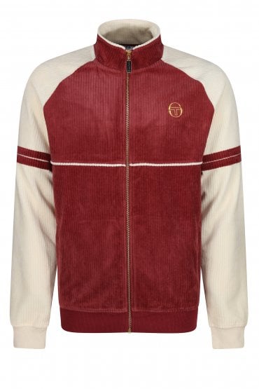 Orion Rib Velour Track Top - Merlot/Buttercream