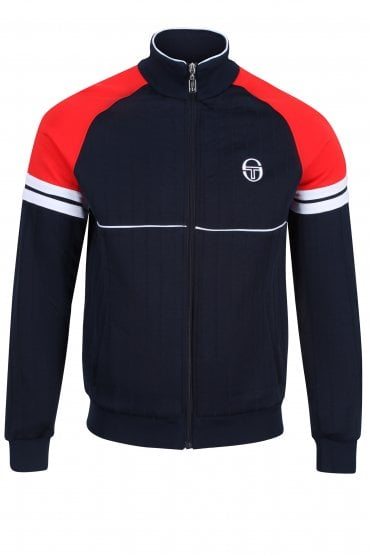 Star Funnel Neck Track Top | Navy/Red