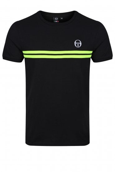 Supermac Crew Neck T-Shirt | Black/Fluorescent yellow