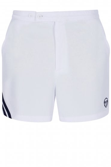 Time Tennis Shorts | White Maritime Blue