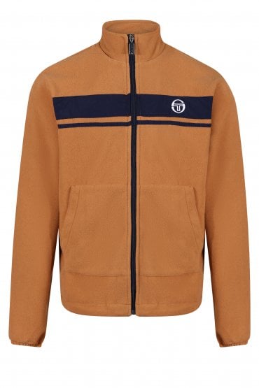 Young Line Zip Thru Polar Fleece Mens Jacket | Almond/Maritime Blue
