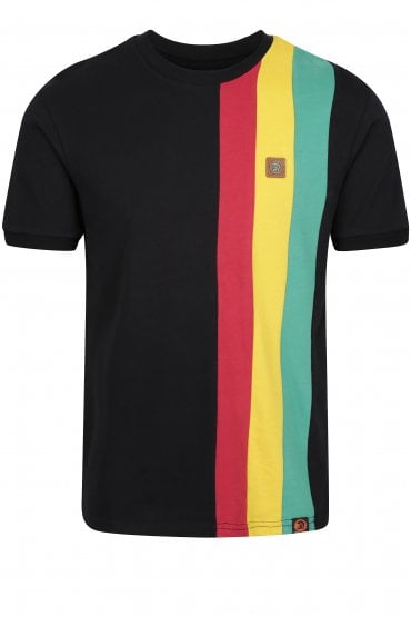 Records Cut n Sew Side Stripe T-Shirt | Black