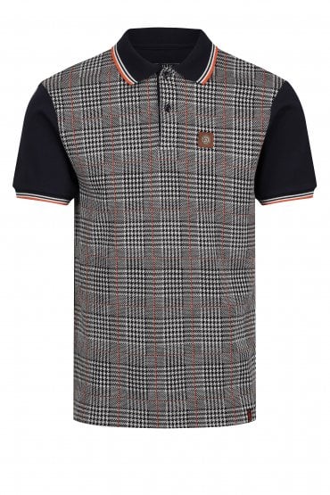 Records Prince Of Wales Checked Polo Shirt | Navy