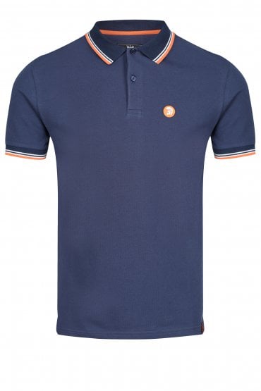Records Tipped Pique Polo Shirt | Navy