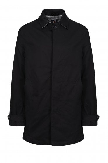 Trim Mens Rain Mac - Black