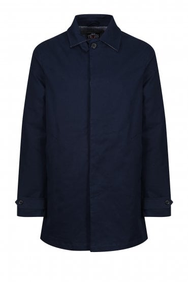 Trim Mens Rain Mac - Navy