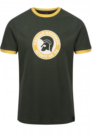 Trojan Records Spirit Of 69' Ringer T-Shirt - Army Green