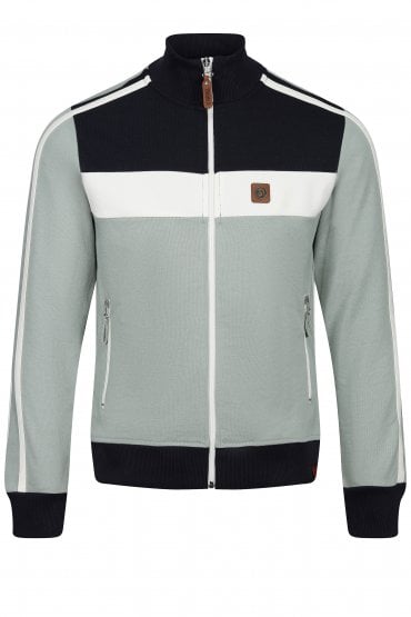 Twin Stripe Retro Track Jacket | Sage