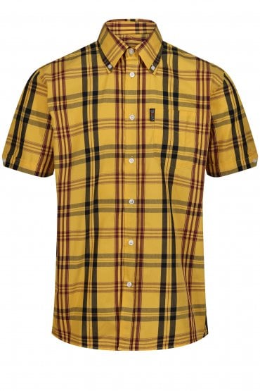 Window Pane Check Button Down Shirt - Mustard