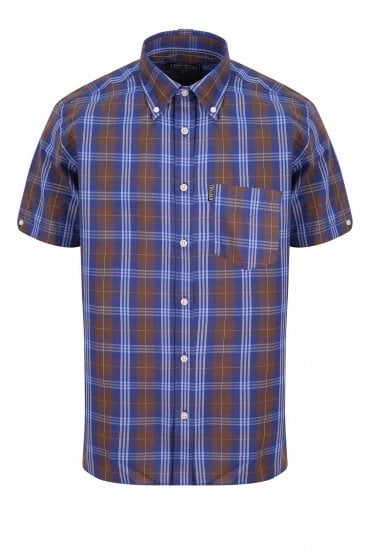 Tartan Check Button Down Shirt | Chocolate