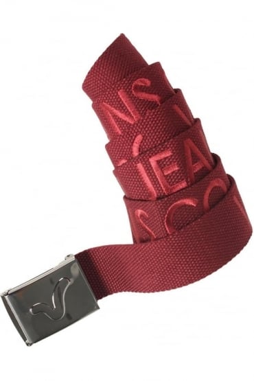 Buck Cotton Webbing Belt Burgundy