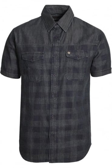 Dench Check Denim Shirt | Blue Denim