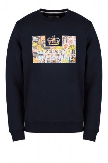 Badges Crew Neck Sweat Shirt | Navy