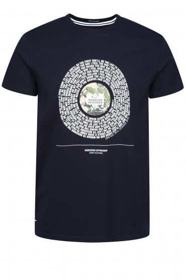 Bangs Graphic Print T-Shirt | Navy