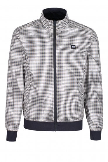 Capricious Fully Reversible Bomber Jacket | Check/Navy