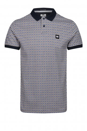 Felder Full House Check Mens Cotton Polo Shirt - Multi Colour Check