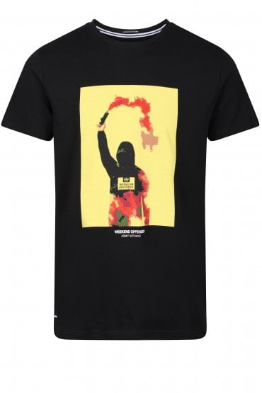Flare Graphic Print T-Shirt | Black