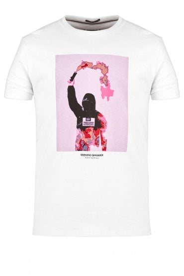 Flare Graphic Print T-Shirt | White