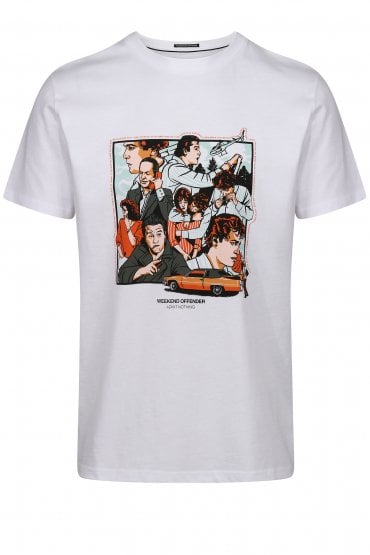 Henry Goodfellas Storyboard Mens Crew Neck T-Shirt - White