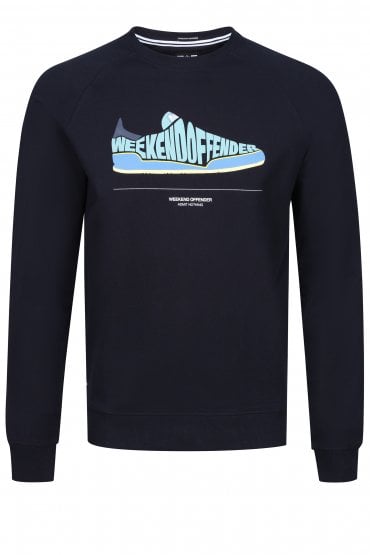 Jeans Graphic Print SweatShirt | Navy
