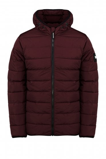 La Guardai Hooded Puffer Jacket | Burgundy