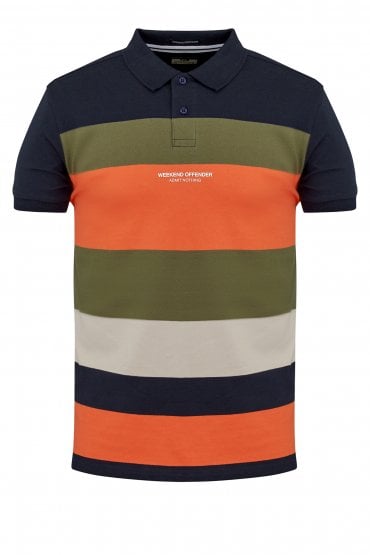 Mean-Streets Striped Polo Shirt | Navy