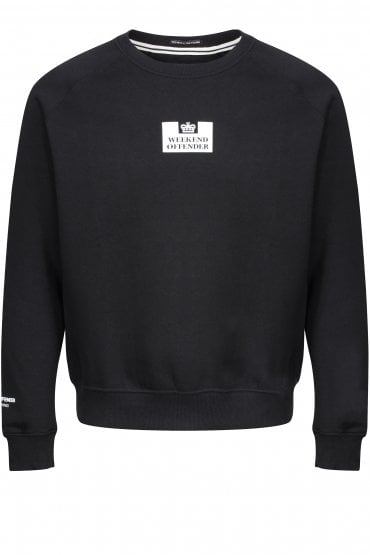 Saddler Crew Neck Sweat Shirt |Black