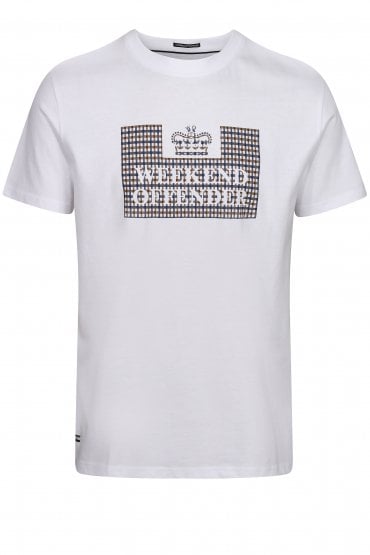Shevchecnko Classic Check Crew Neck Mens T-Shirt - White