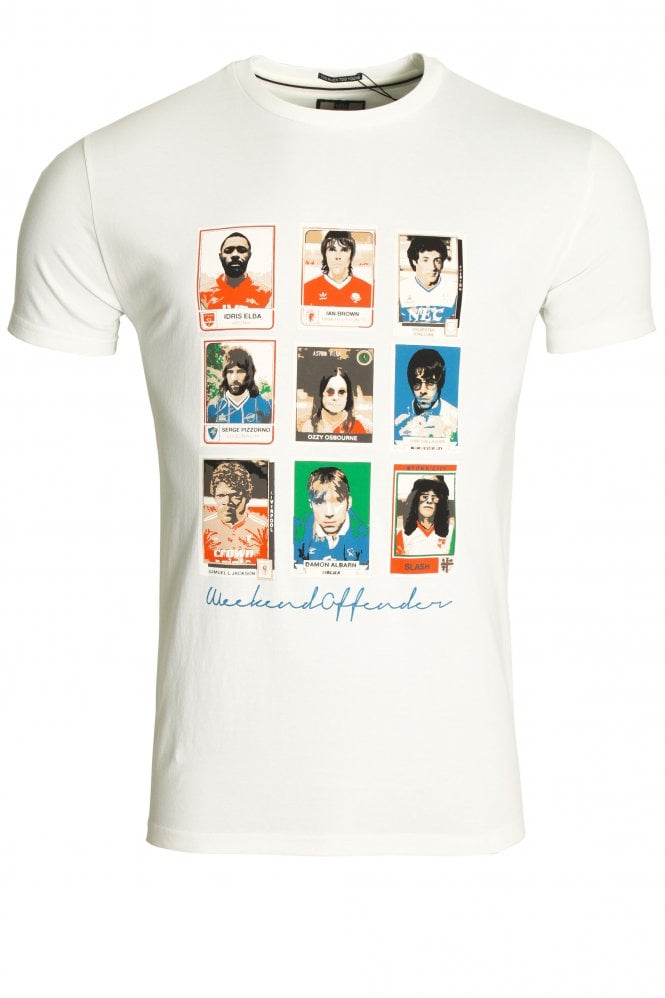 WEEKEND OFFENDER Soccer Stars T-Shirt | White